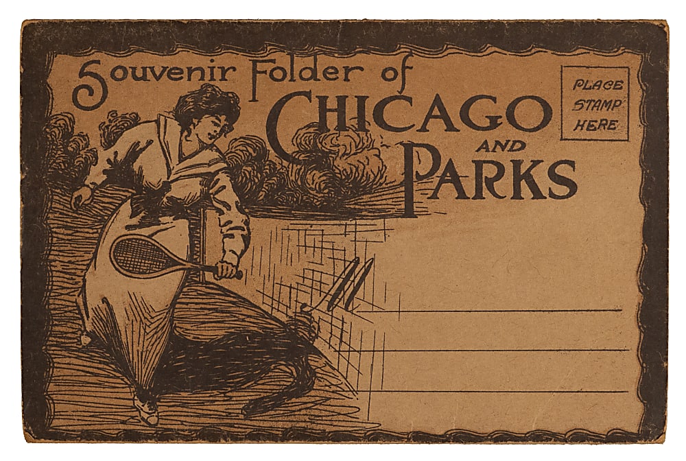 1900s Souvenir Folder of Chicago and Parks Accordion Postcard with Cubs & White Sox Stadiums