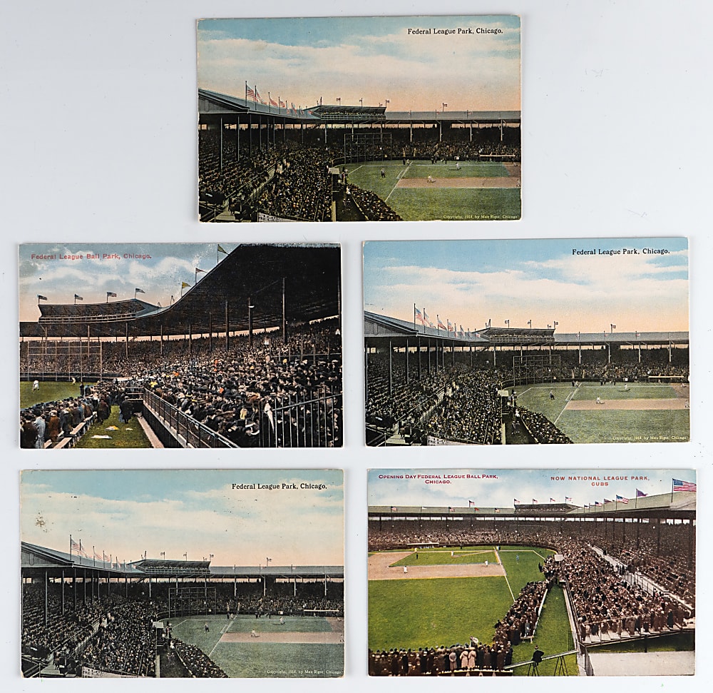 1914 & 1915 Chicago Federal League Stadium Postcards Group (5)