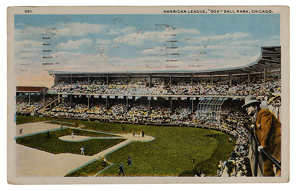 1919 Comiskey Stadium "Black Sox" Postcard - Mailed Day After Final World Series Game!