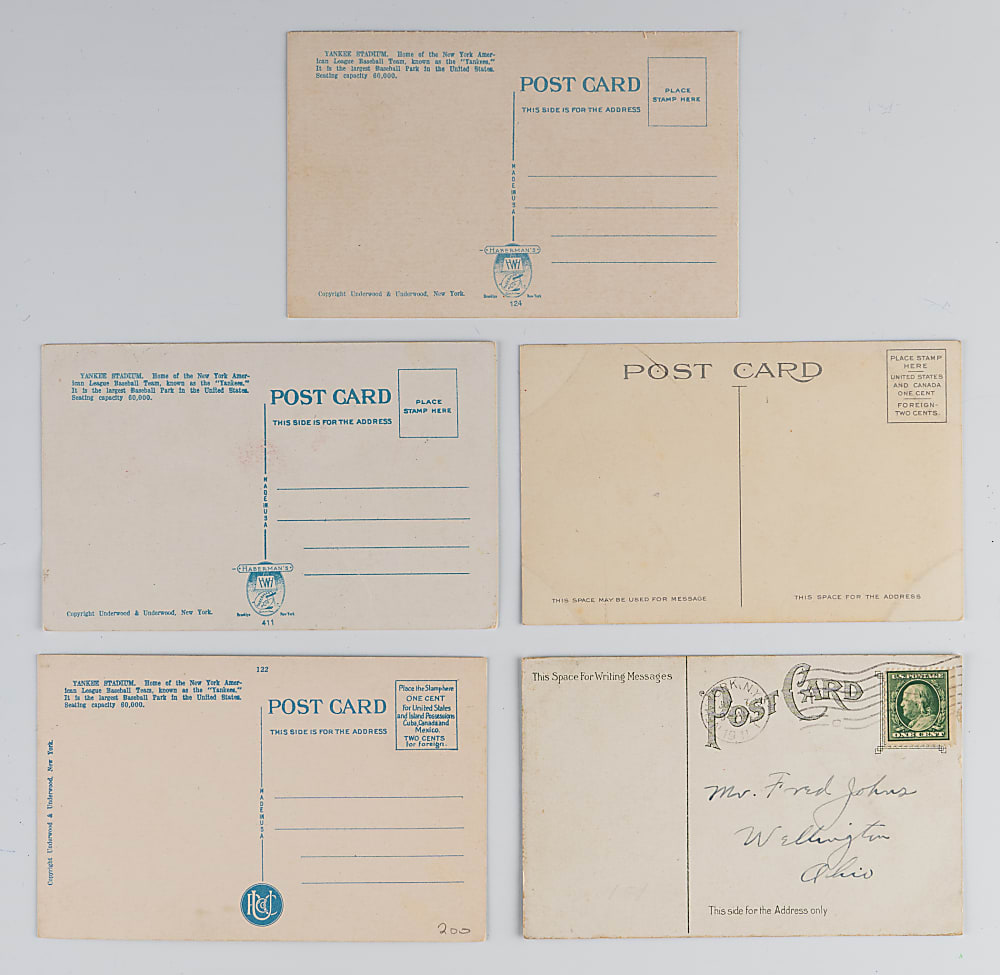 1910s-1920s New York Yankees Stadium Postcards Group (5)
