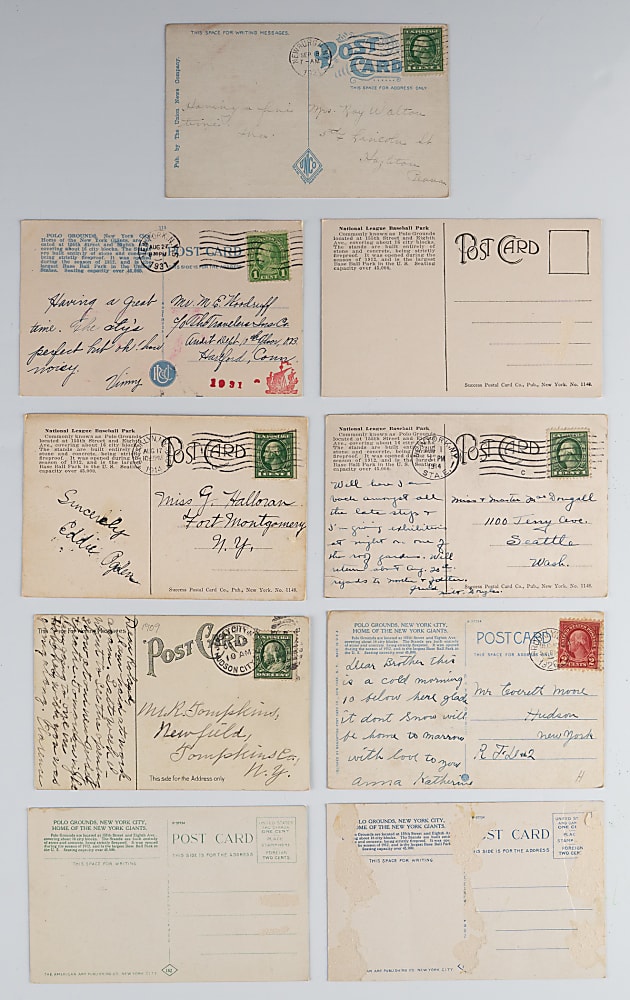 1910s-1920s New York Giants/Polo Grounds Stadium Postcards Collection (17) with John McGraw