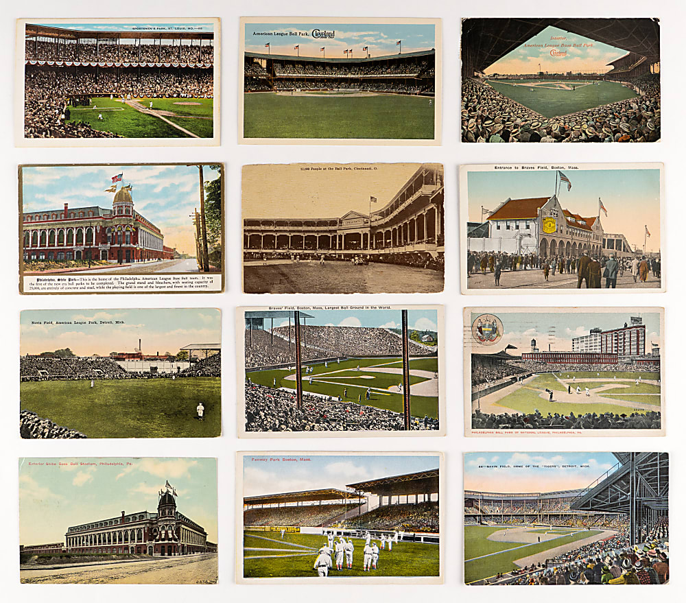 1910s-1920s Major League Stadium Postcards Collection (24) with Possible 1915 Mason Brothers Boston Red Sox/Babe Ruth