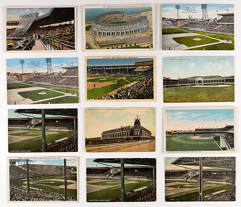 1910s-1920s Major League Stadium Postcards Collection (24) with Possible 1915 Mason Brothers Boston Red Sox/Babe Ruth