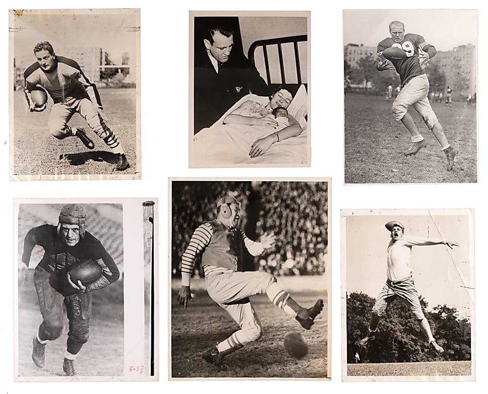 1920s-1930s NFL News Service & Original Photos Collection (10) with Jim Thorpe, Red Grange & Bronko Nagurski