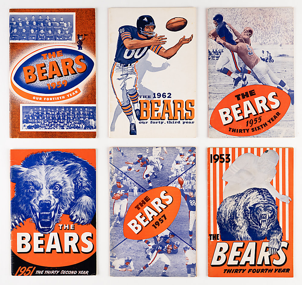 1951-1962 Chicago Bears Yearbooks Group (6)