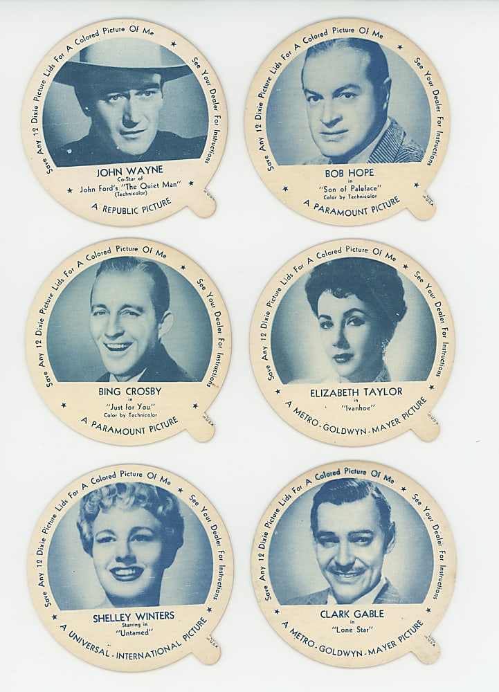 1952 Dixie Cup Nelson's Ice Cream Complete Set (24) Lids - Sharp!