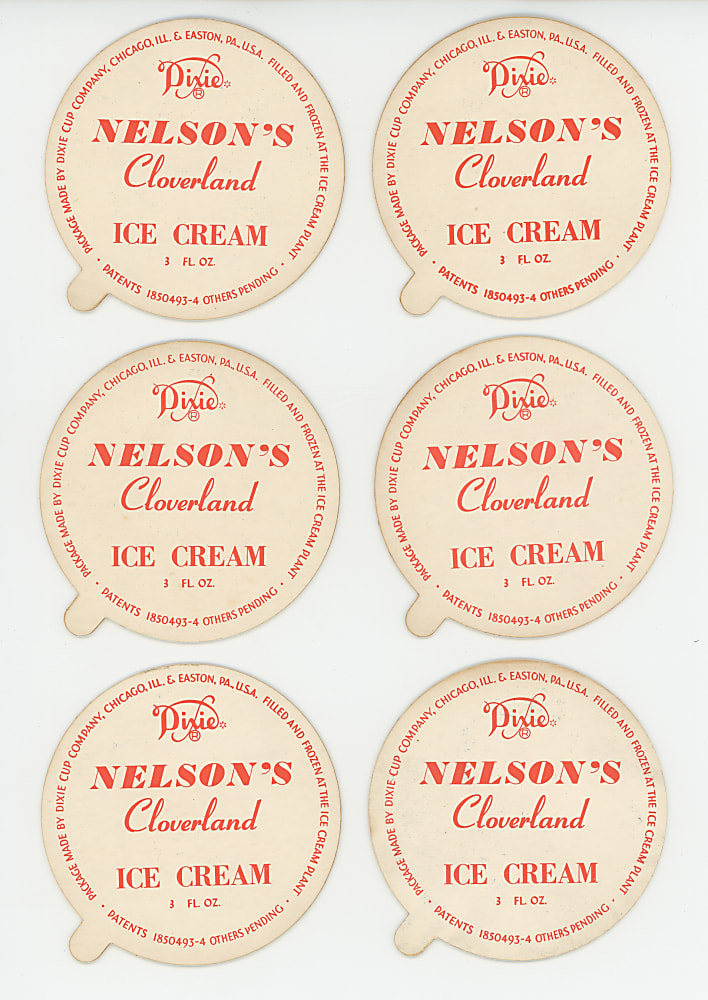 1952 Dixie Cup Nelson's Ice Cream Complete Set (24) Lids - Sharp!
