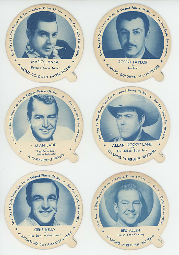 1952 Dixie Cup Nelson's Ice Cream Complete Set (24) Lids - Sharp!