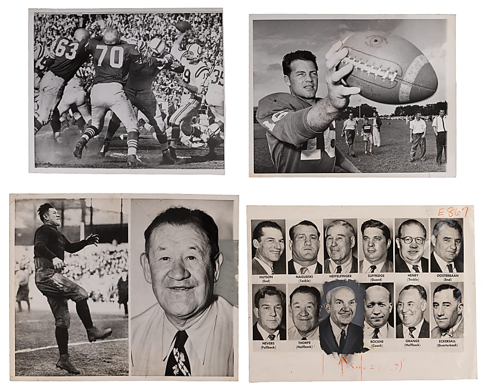 1940s-1950s NFL Photos Collection (50+) with Thorpe, Unitas, Lombardi