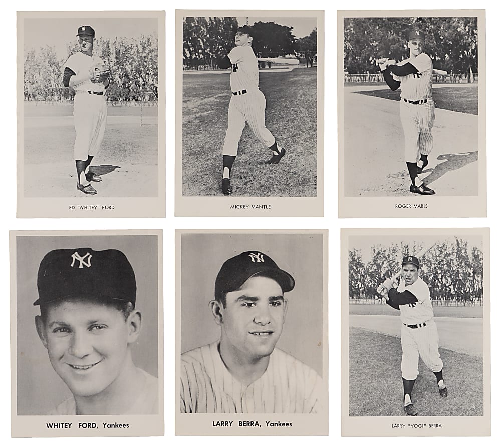 1957-1966 New York Yankees Picture/Team Issue Photo Pack Set Group (4) with (3) Original Mailers - (53) Total Pieces