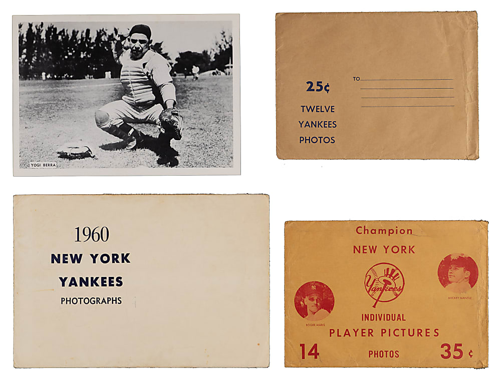 1957-1966 New York Yankees Picture/Team Issue Photo Pack Set Group (4) with (3) Original Mailers - (53) Total Pieces
