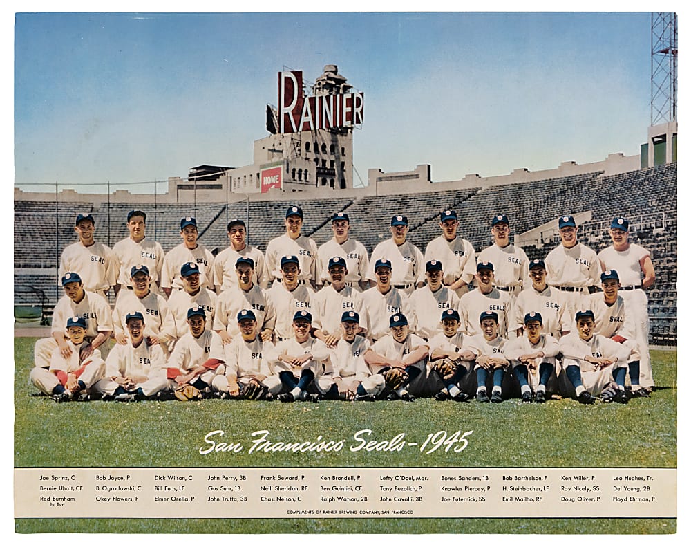 1940s-1950s San Francisco Seals Pacific Coast League Collection (11) with (5) Original Stadium Photos Plus Yearbooks