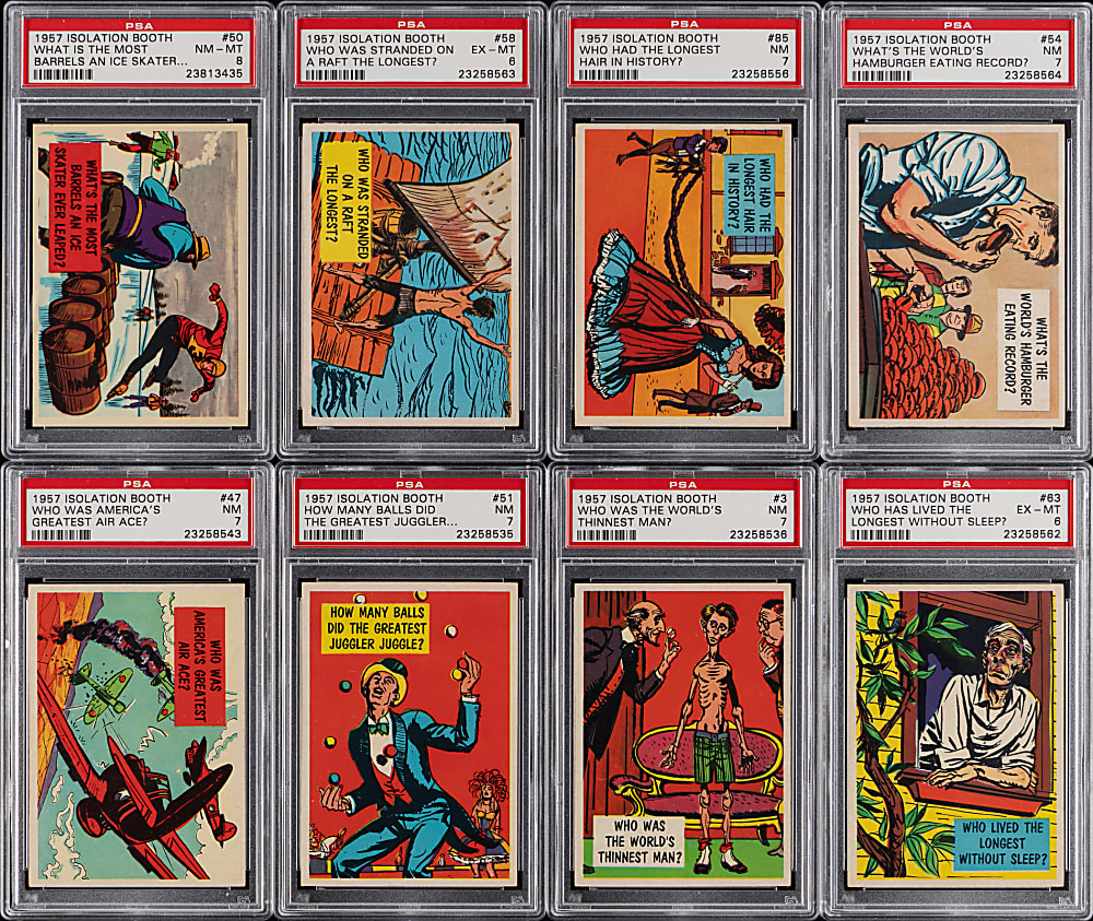 1957 Topps Isolation Booth Near Complete Set (82/88) with (8) PSA Graded Plus (42) Duplicates - (124) Total Cards
