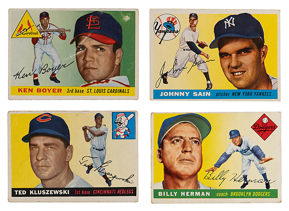 1955 Topps Near Complete Set (198/206) with #47 Hank Aaron & #124 Harmon Killebrew Rookie