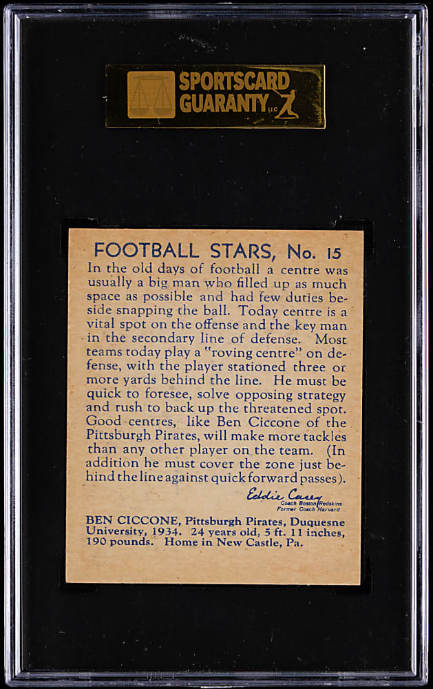 1935 R331 National Chicle #15 Ben Ciccone SGC NM 7