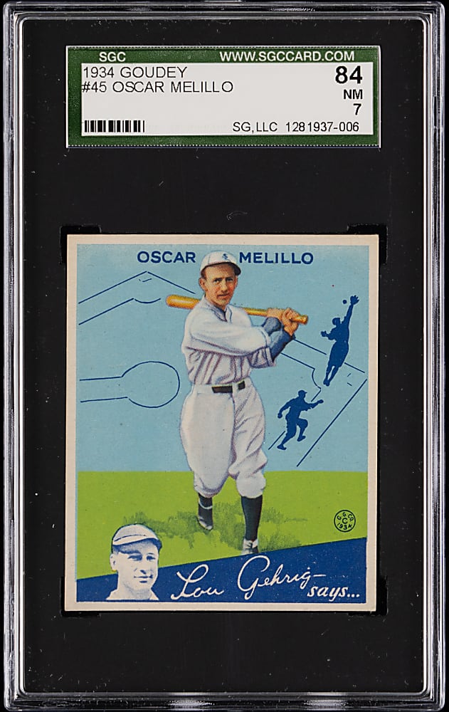 1934 Goudey #45 Oscar Melillo SGC NM 7