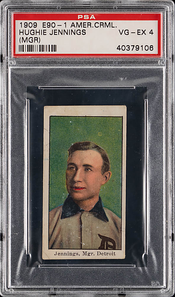 1909 E90-1 American Caramel Hughie Jennings PSA VG-EX 4