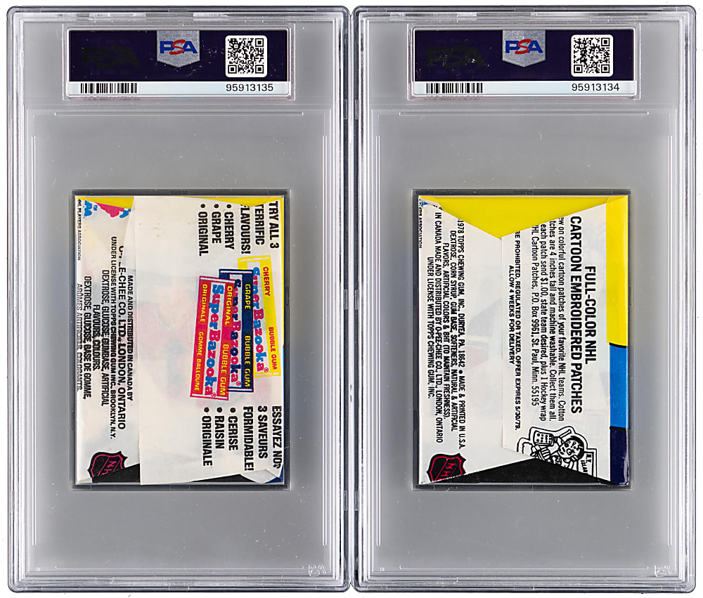 1978-1979 Topps & O-Pee-Chee Hockey Unopened Wax Pack PSA Graded Pair