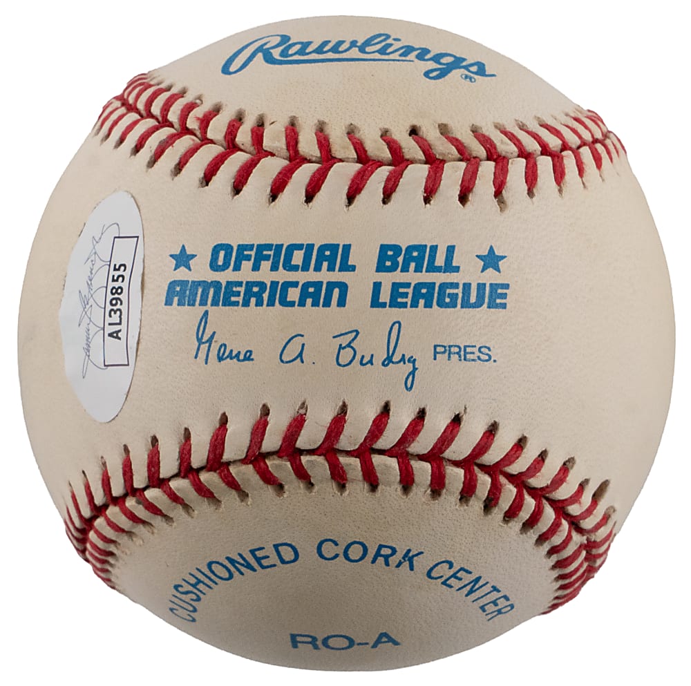 Ken Griffey Jr. and Ken Griffey Sr. Dual-Signed OAL/Budig Baseball - JSA COA