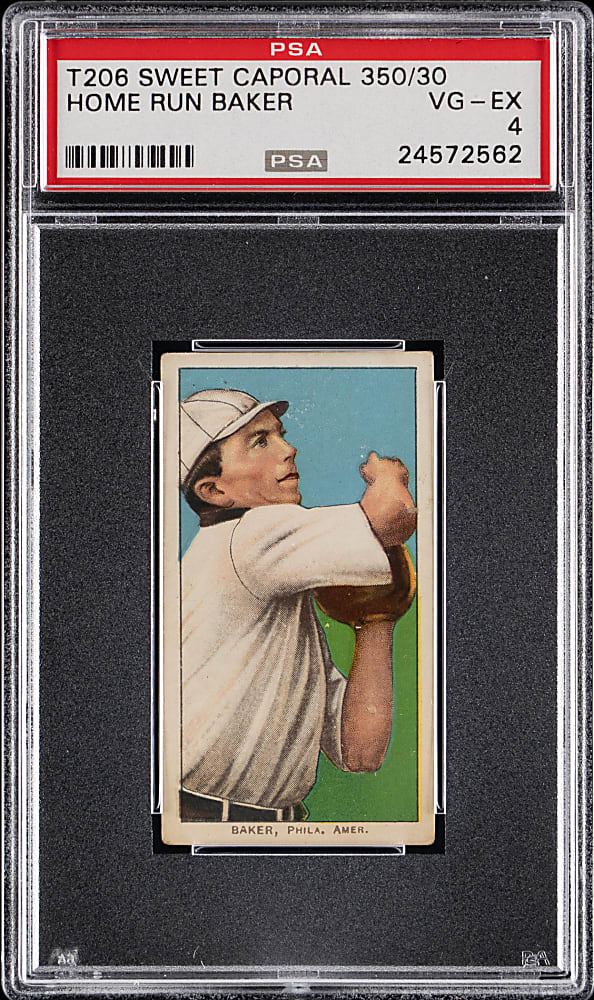 1909-1911 T206 White Border Home Run Baker PSA VG-EX 4