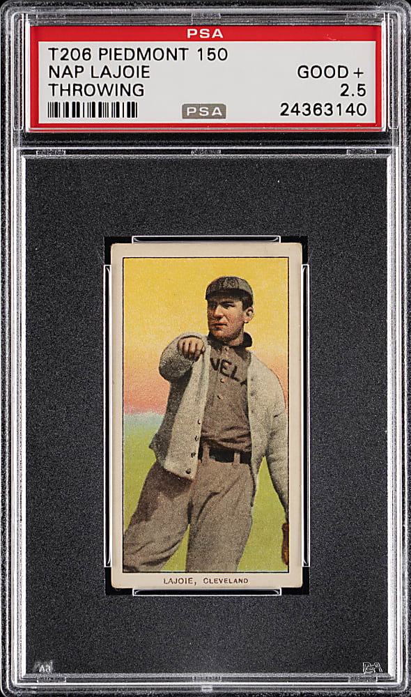 1909-1911 T206 White Border Nap Lajoie Throwing PSA GOOD+ 2.5
