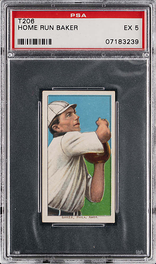 1909-1911 T206 White Border Home Run Baker PSA EX 5