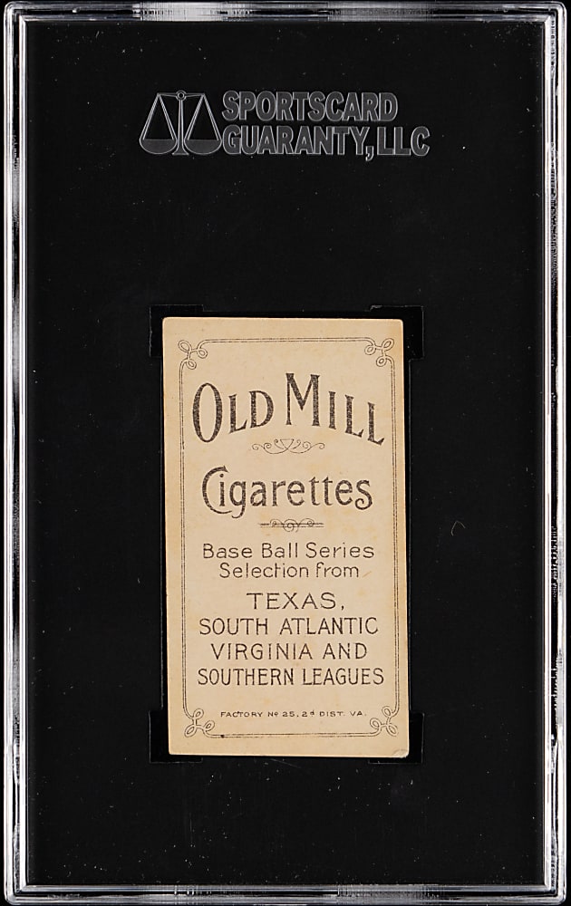 1909-1911 T206 White Border Charlie Fritz Southern Leaguer SGC VG+ 3.5 - Old Mill Back