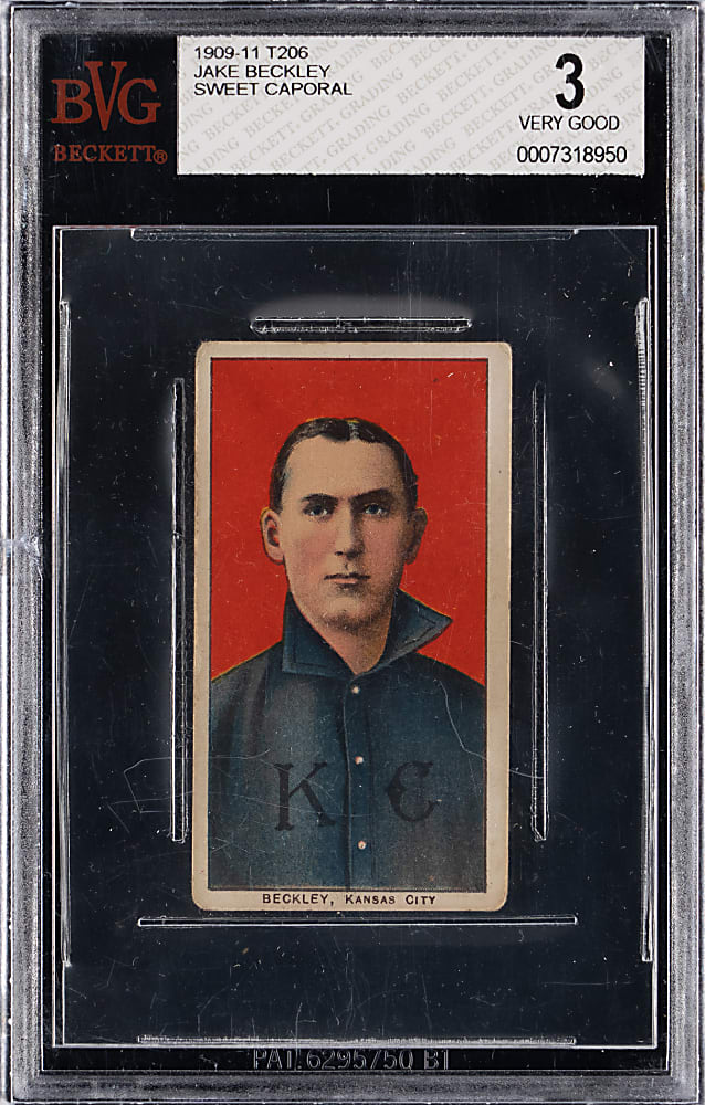 1909-1911 T206 White Border Jake Beckley BVG VG 3