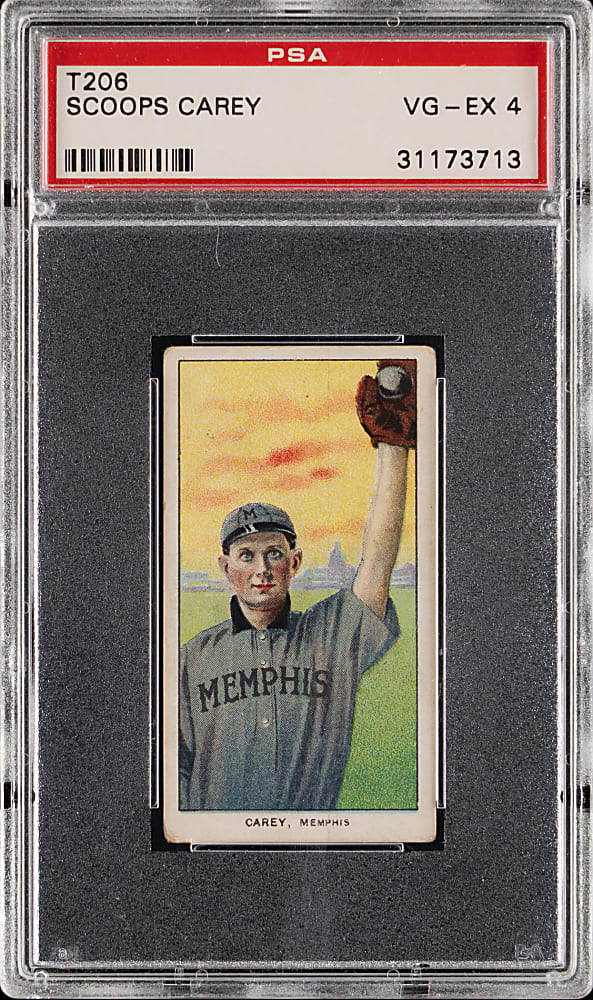 1909-1911 T206 White Border Scoops Carey Southern Leaguer PSA VG-EX 4