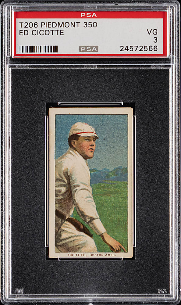 1909-1911 T206 White Border Ed Cicotte PSA VG 3