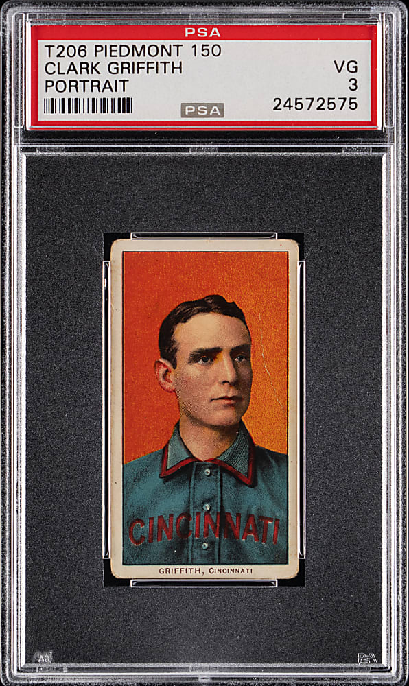 1909-1911 T206 White Border Clark Griffith Portrait PSA VG 3