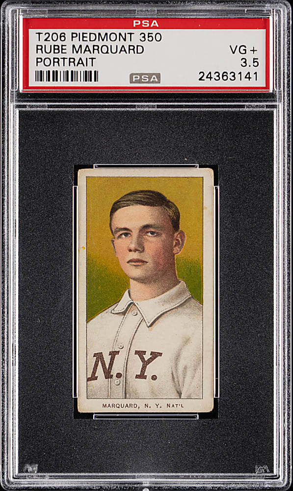 1909-1911 T206 White Border Rube Marquard Portrait PSA VG+ 3.5