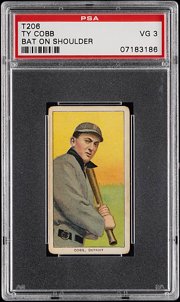1909-1911 T206 White Border Ty Cobb Bat On Shoulder PSA VG 3