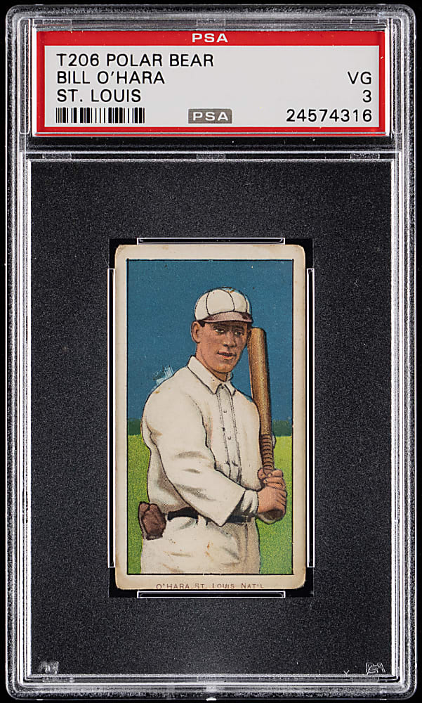 1909-1911 T206 White Border Bill O'Hara St. Louis PSA VG 3 - Polar Bear Back