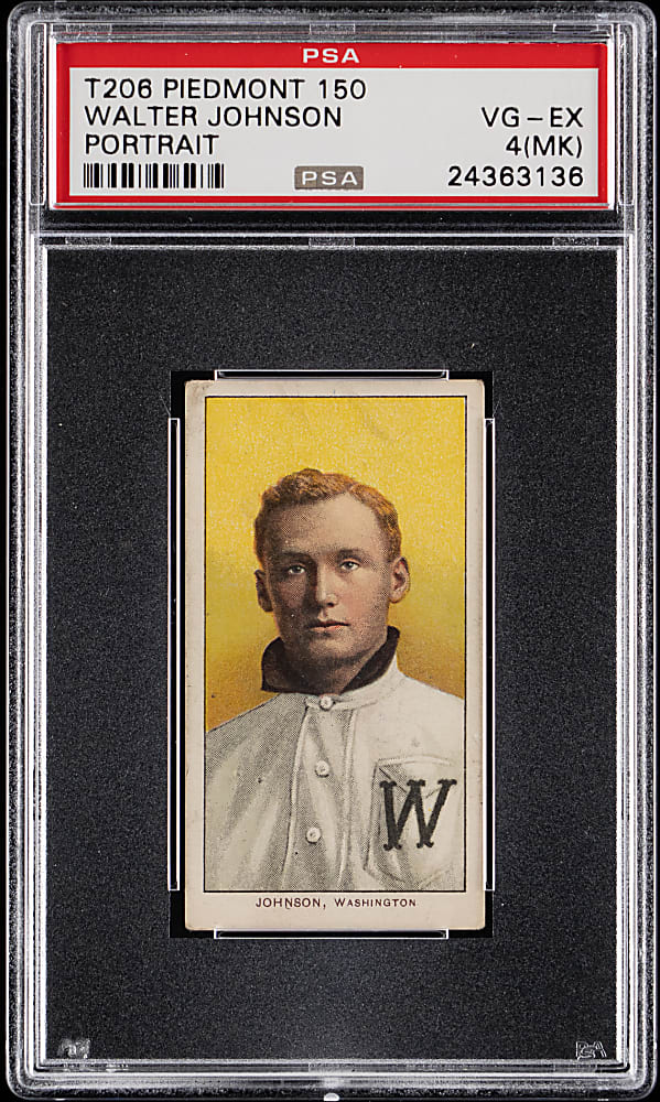 1909-1911 T206 White Border Walter Johnson Portrait PSA VG-EX 4 (mk)