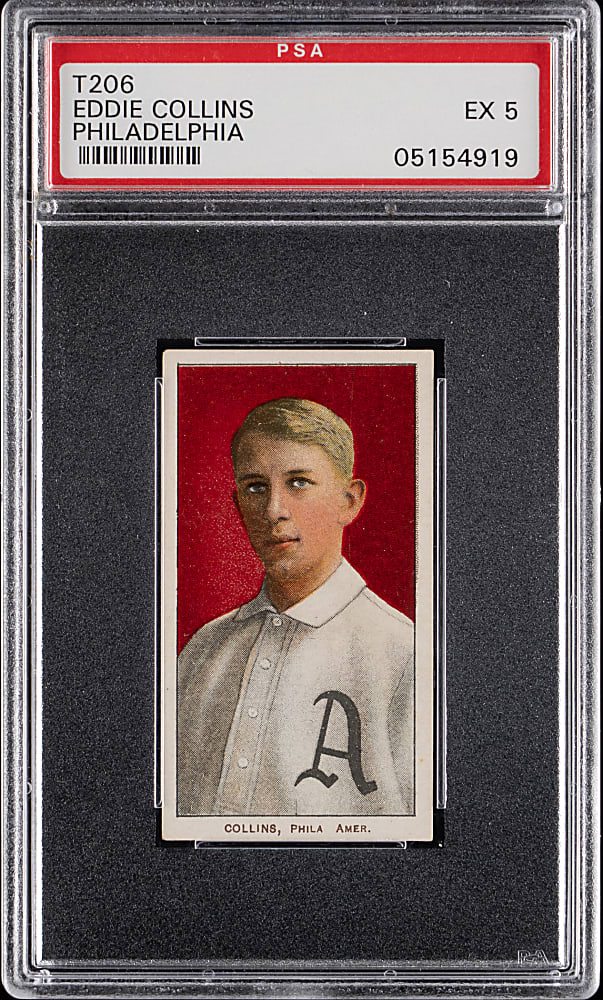 1909-1911 T206 White Border Eddie Collins Philadelphia PSA EX 5