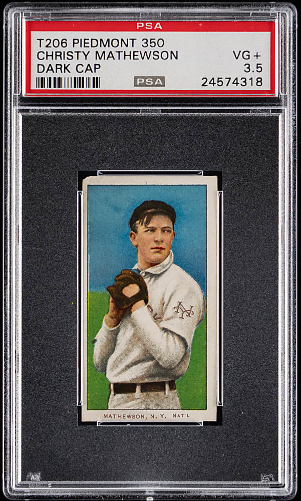 1909-1911 T206 White Border Christy Mathewson Dark Cap PSA VG+ 3.5