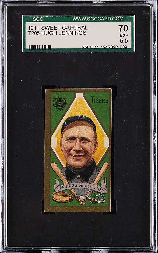 1911 T205 Gold Border Hughie Jennings SGC EX+ 5.5