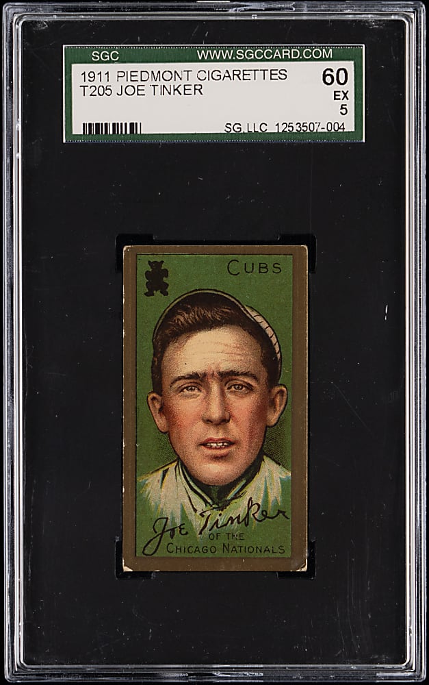 1911 T205 Gold Border  Joe Tinker SGC EX 5