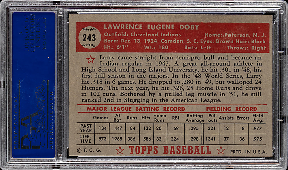 1952 Topps #243 Larry Doby PSA NM 7