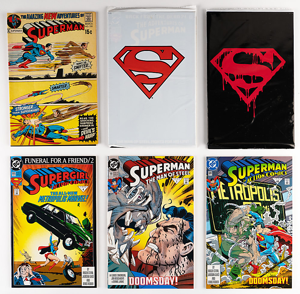 1970s-2010s Comic Book Treasure (100+) with Man of Steel #18 1st Doomsday (2), Deadpool #1, The Force Awakens  #1 & The Maxx #1