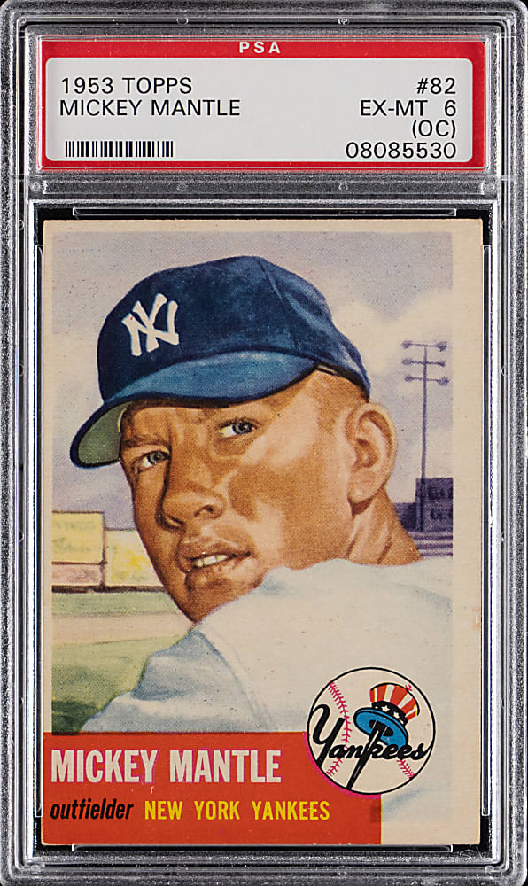 1953 Topps #82 Mickey Mantle PSA EX-MT 6 (oc)