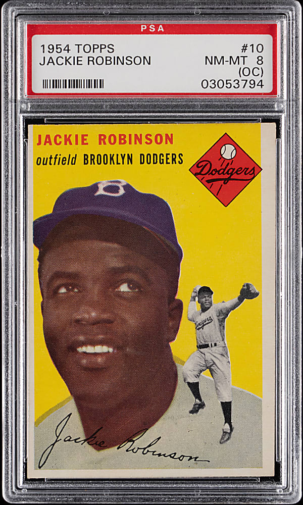 1954 Topps #10 Jackie Robinson PSA NM-MT 8 (oc)