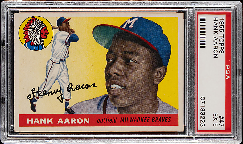 1955 Topps #47 Hank Aaron PSA EX 5