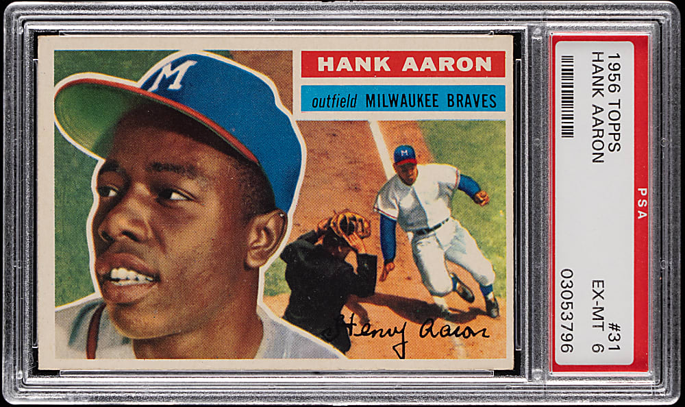1956 Topps #Hank Aaron Gray Back PSA EX-MT 6