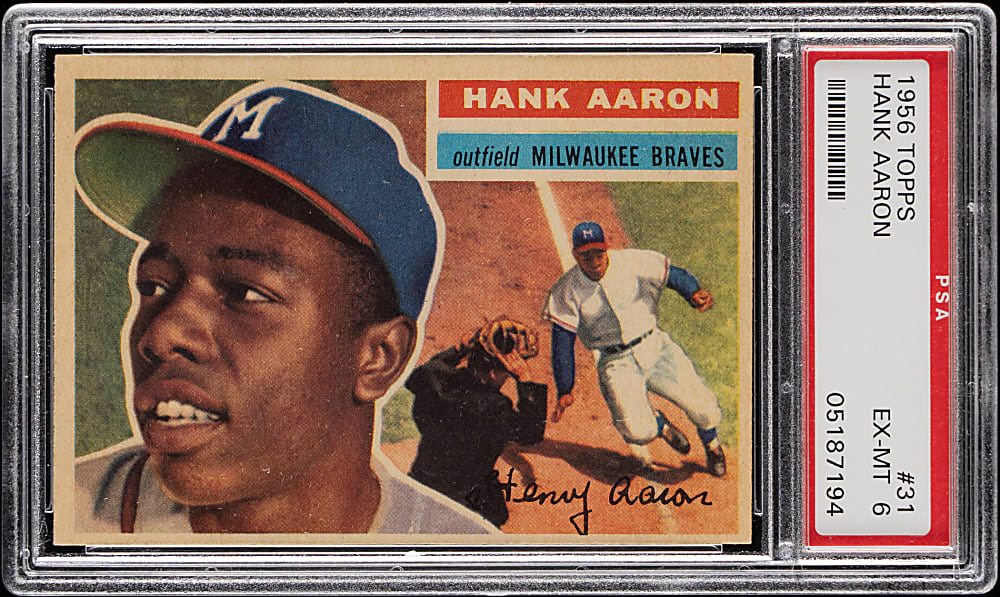 1956 Topps #Hank Aaron White Back PSA EX-MT 6