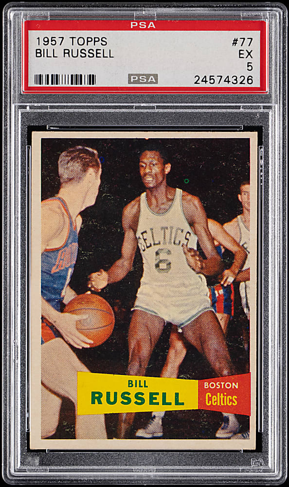 1957-1958 Topps Basketball #77 Bill Russell Rookie PSA EX 5