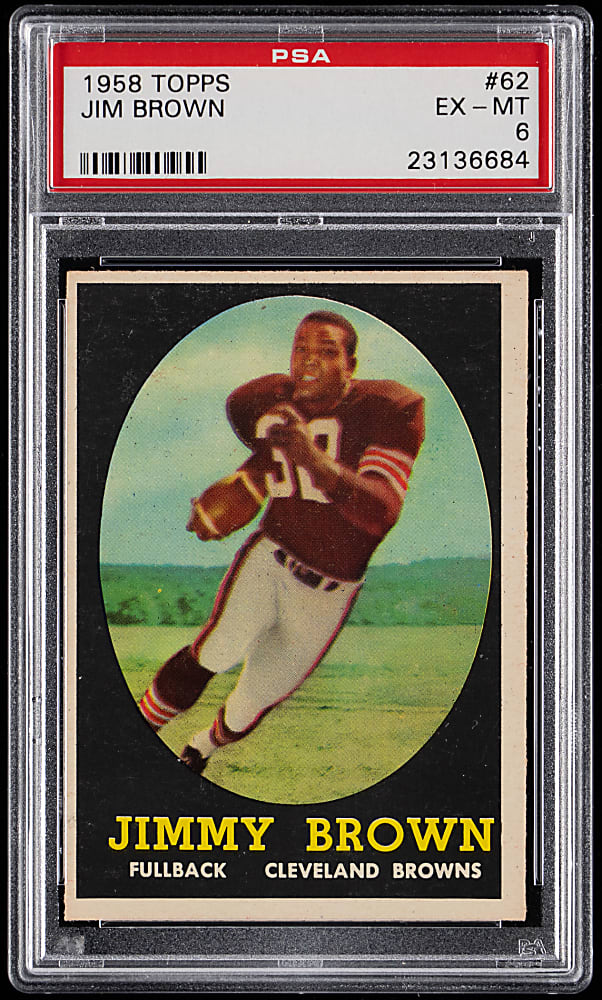 1958 Topps Football #62 Jim Brown Rookie PSA EX-MT 6