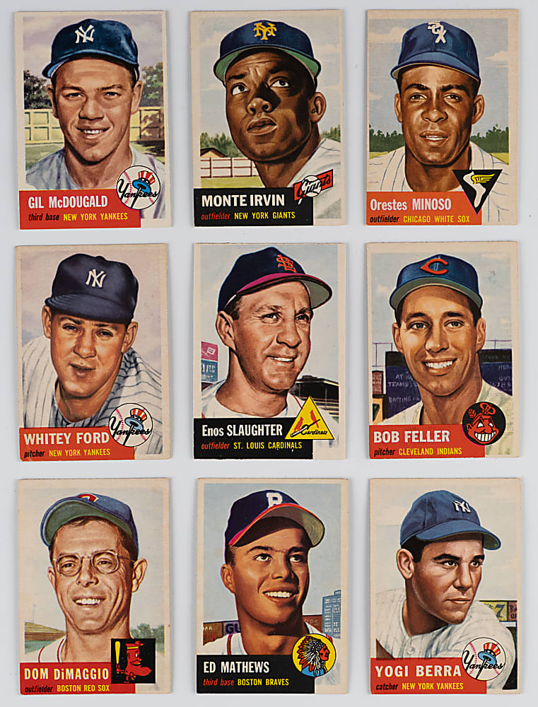 1953 Topps Starter Set (80) with (7) Hall of Famers Including Berra, Ford & Mathews Plus (5) High Numbers