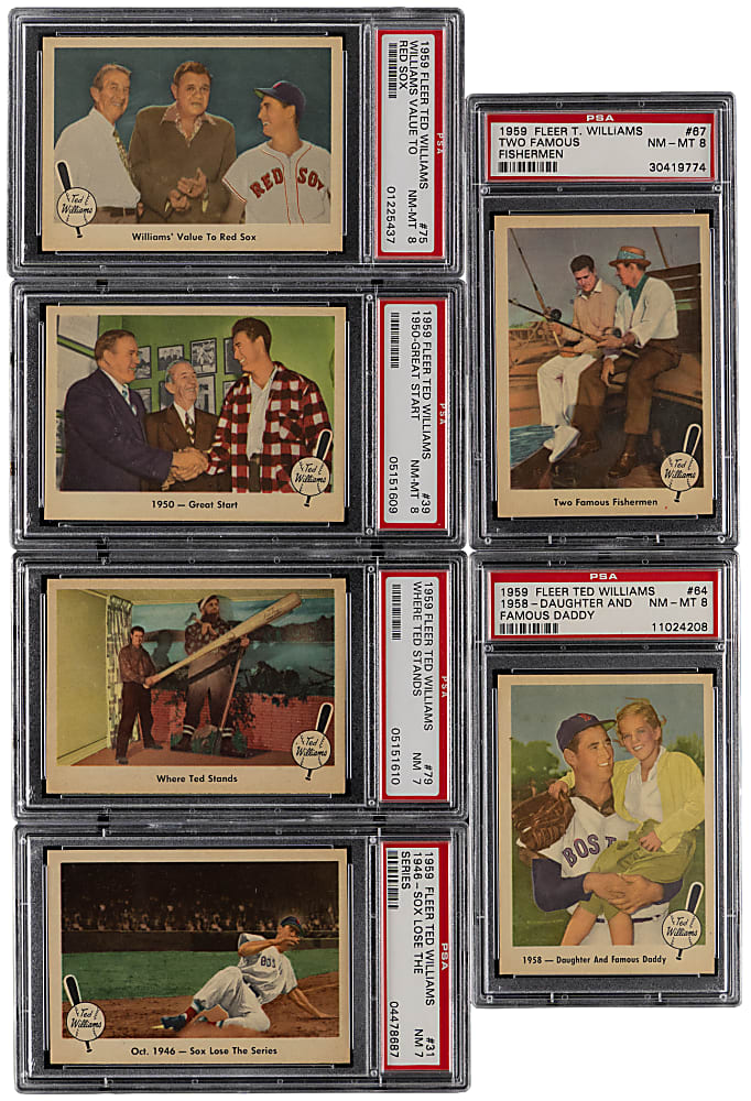 1959 Fleer Ted Williams Near Complete Set (79/80) with (6) PSA NM 7 to NM-MT 8 Graded